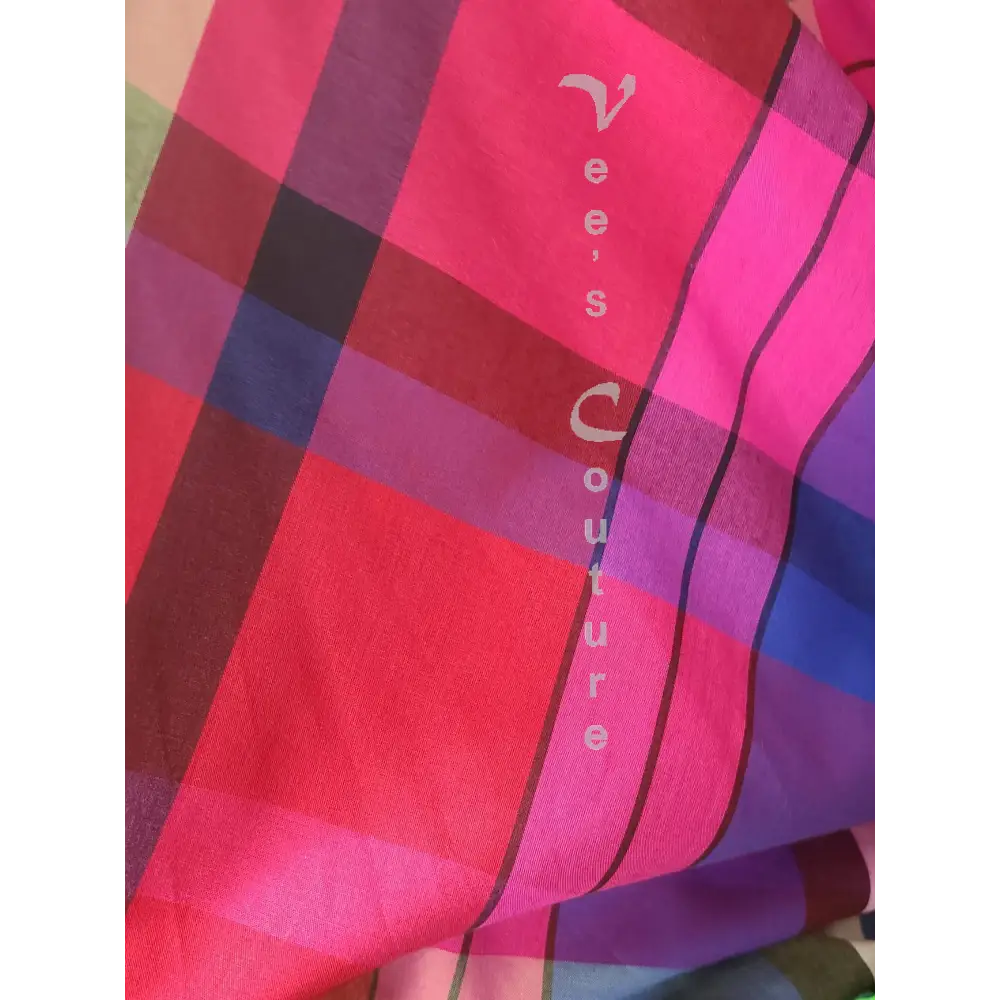 Pink Madras Bolero S / N Red Bolero